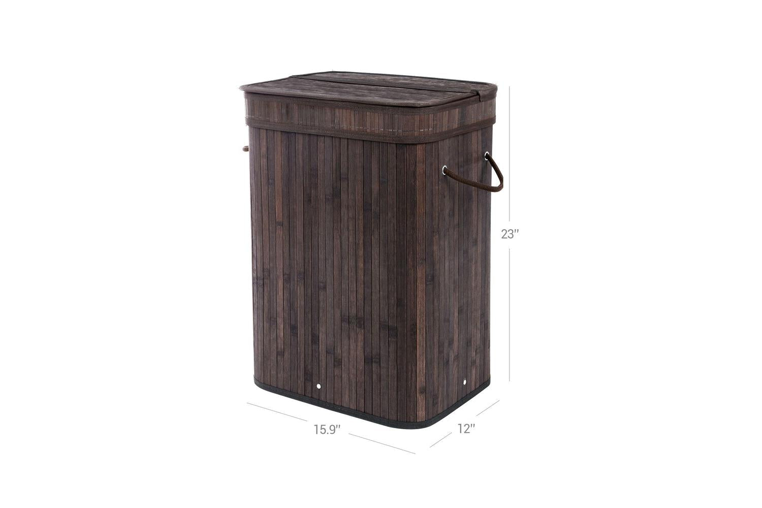 Songmics Bamboo Laundry Hamper | Dark Brown-8