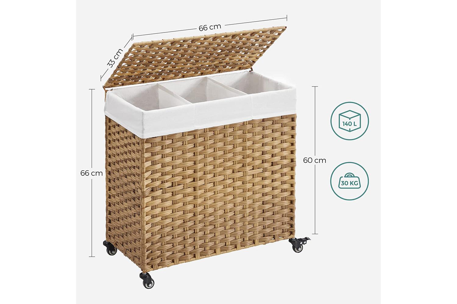 Songmics Laundry Hamper With Removable Bag | Natural-5