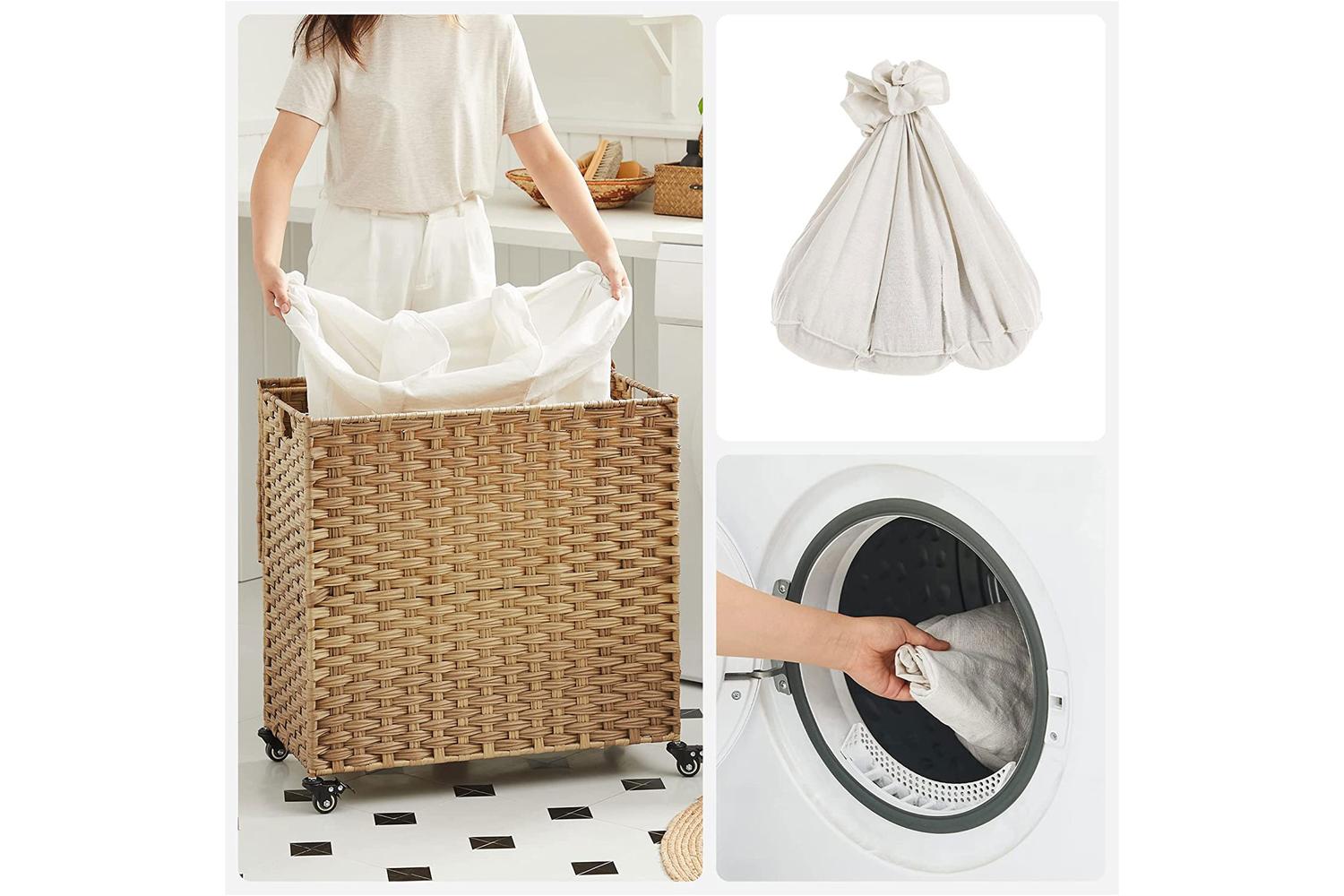Songmics Laundry Hamper With Removable Bag | Natural-6
