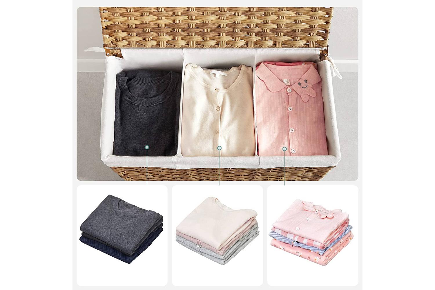 Songmics Laundry Hamper With Removable Bag | Natural-7