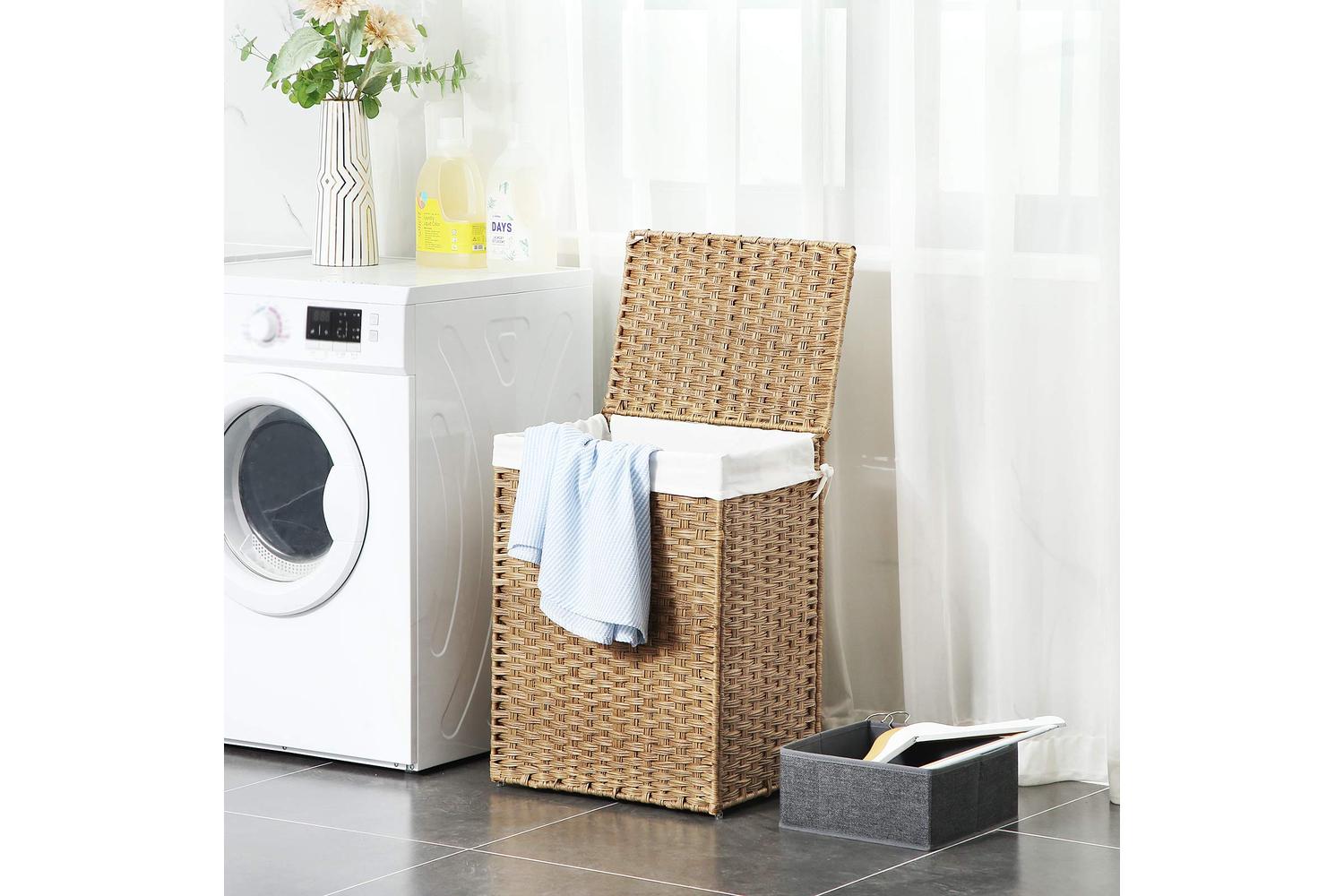 Songmics Handwoven Laundry Basket | Natural-2