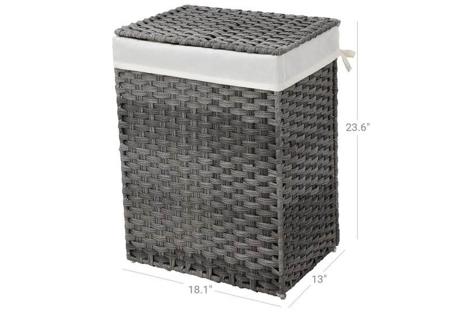 Songmics LCB51WG Handwoven Laundry Basket | Gray-4