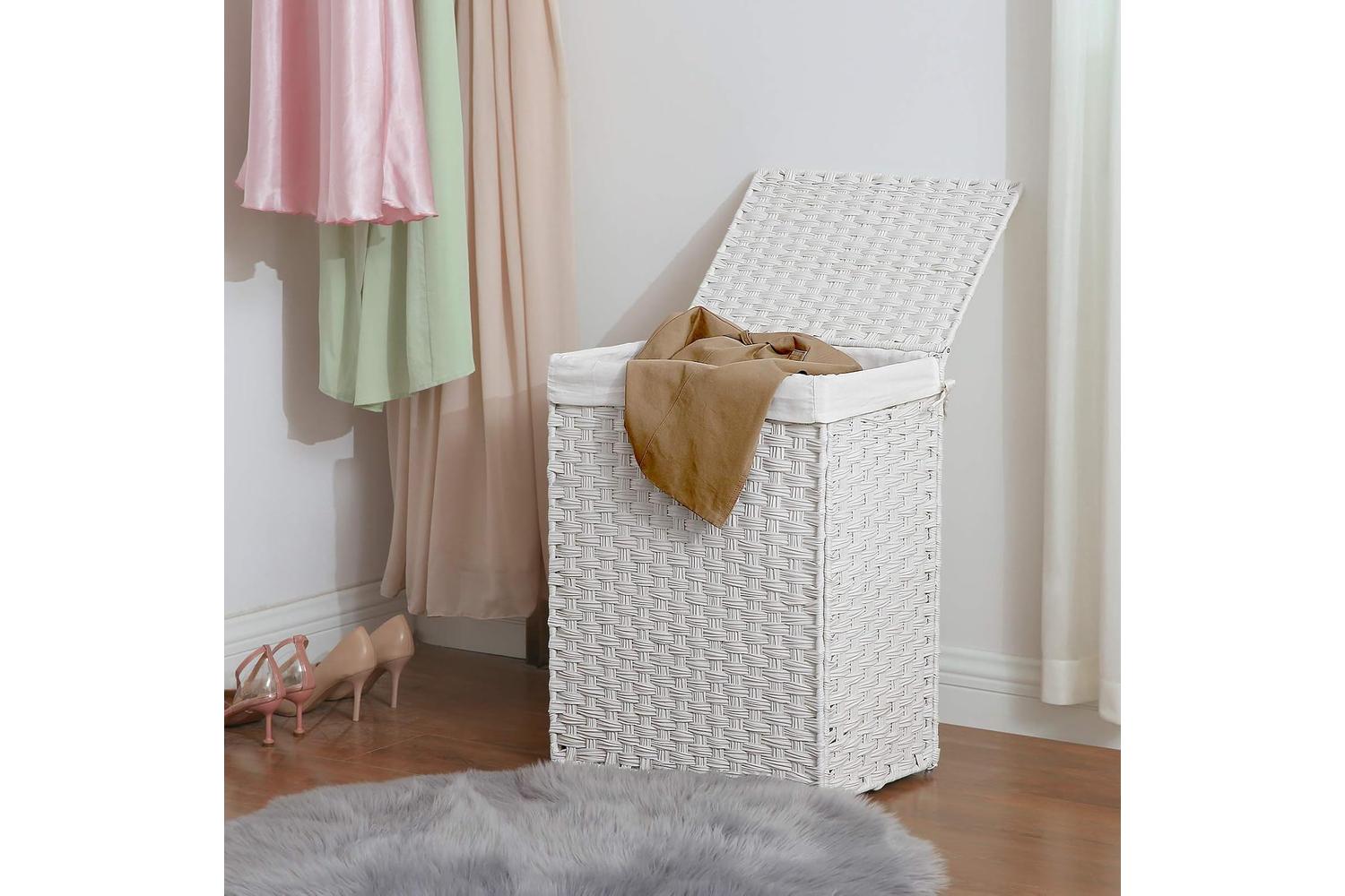 Songmics  Laundry Basket with Handles | White-4