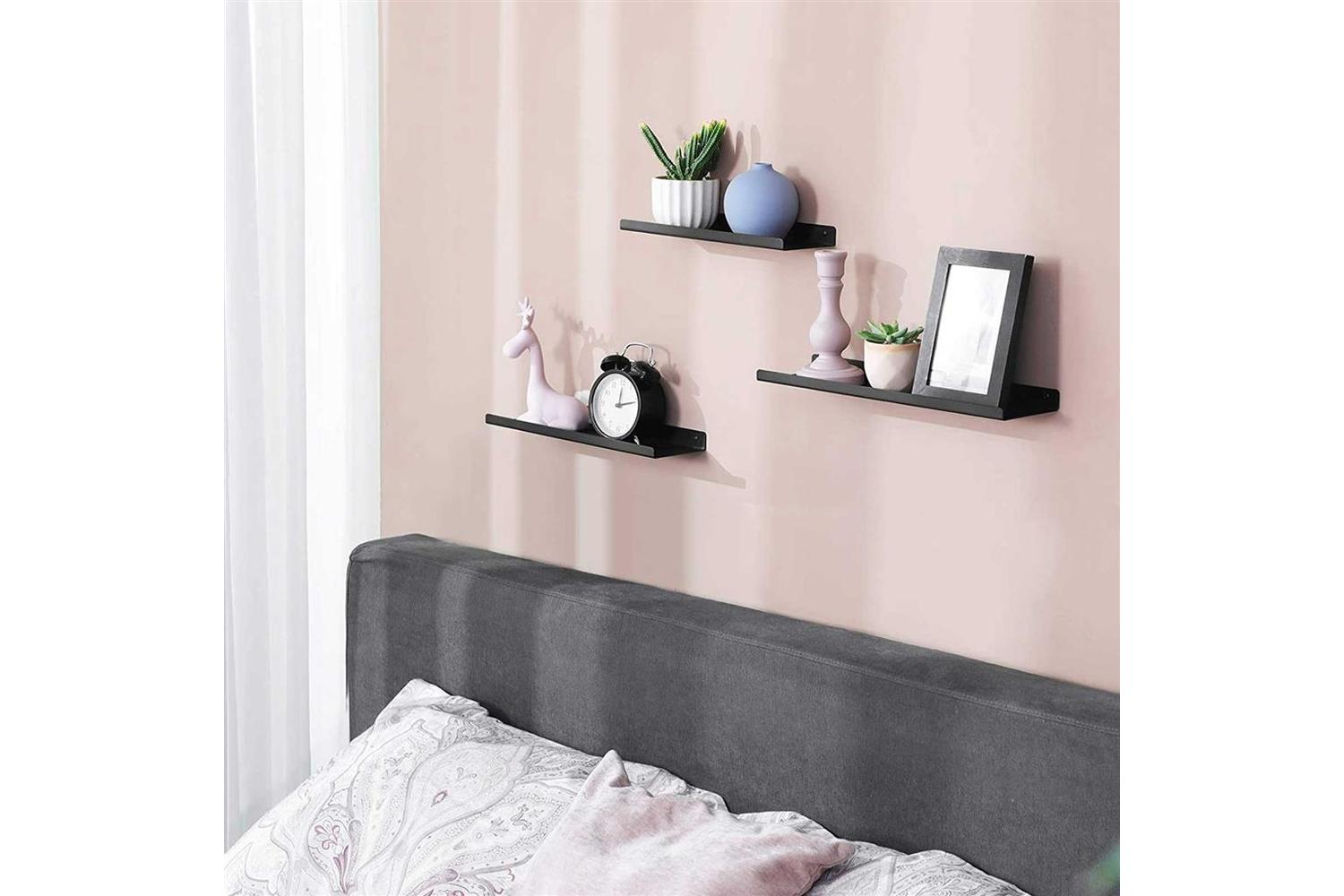 Songmics 3 Wall Shelves Set | Black-5
