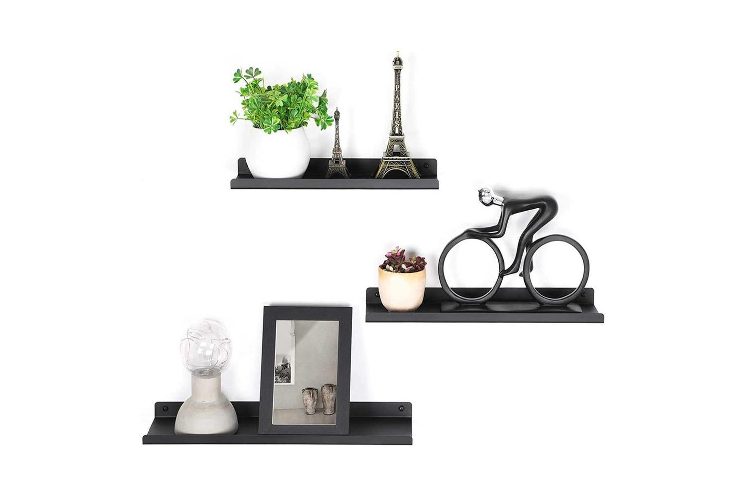 Songmics 3 Wall Shelves Set | Black-6