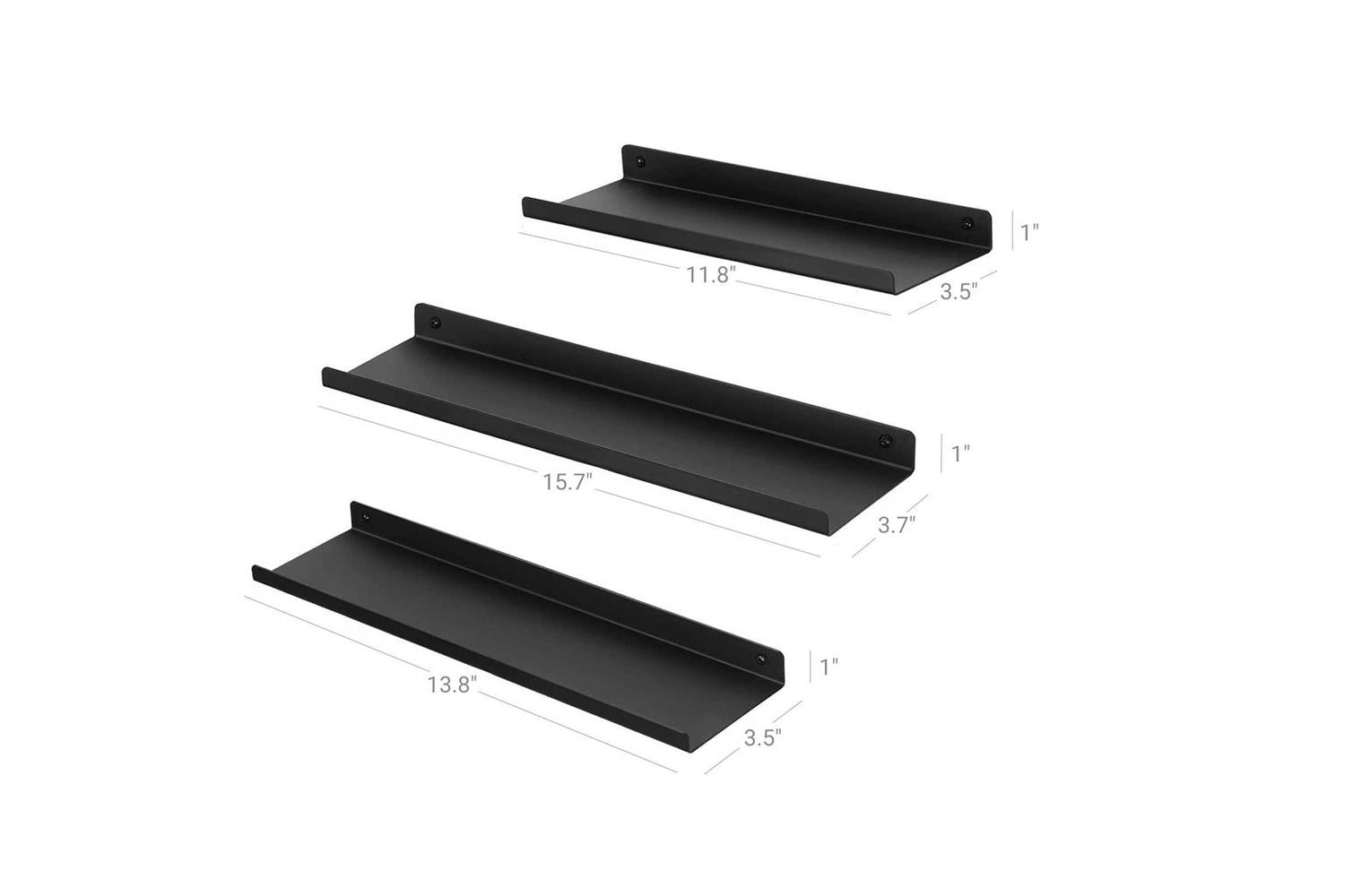 Songmics 3 Wall Shelves Set | Black-8