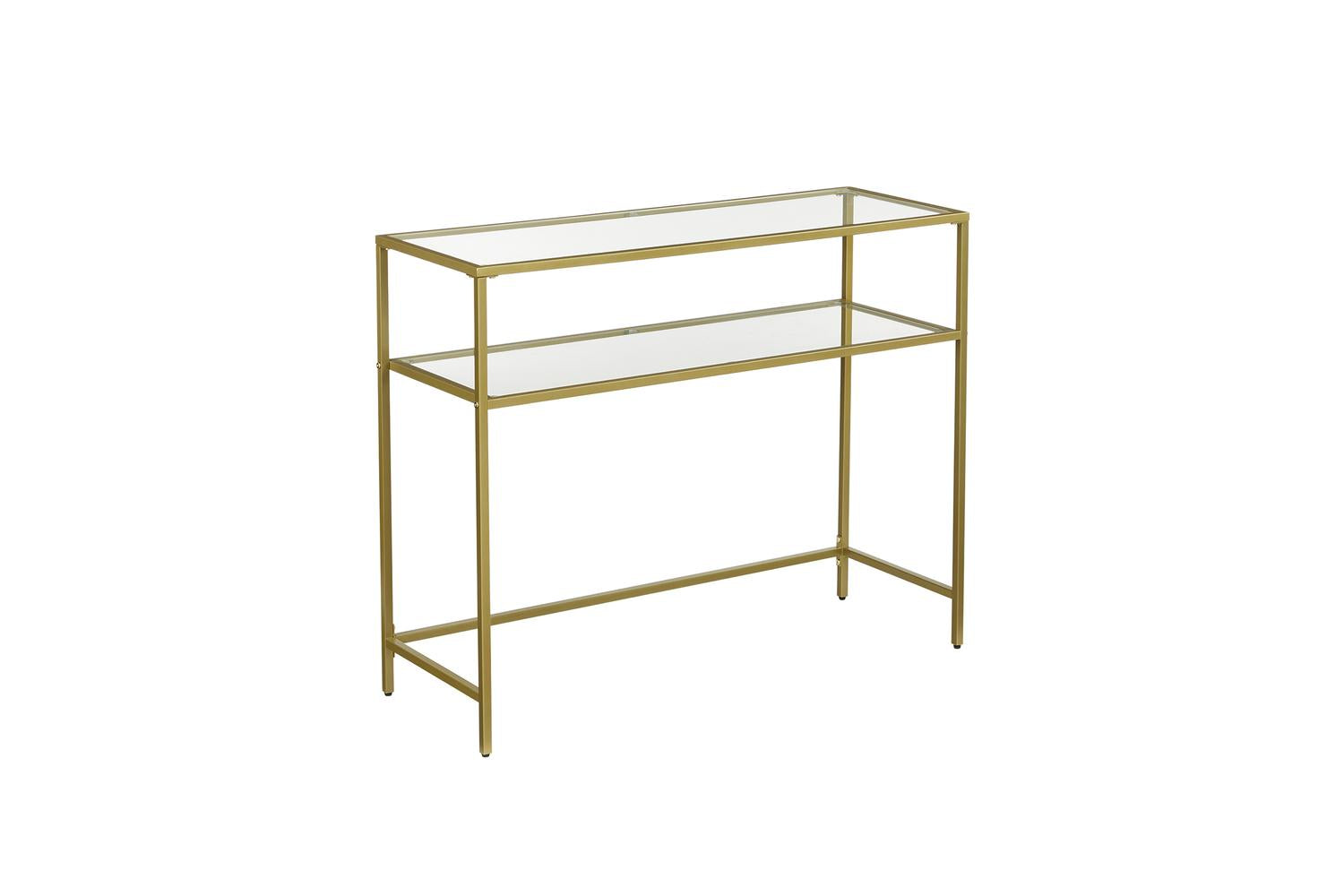 Vasagle Glass Console Sofa Table | Gold-2