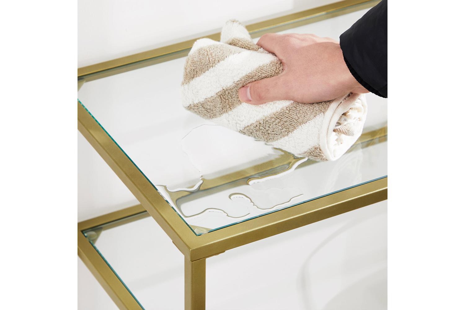 Vasagle Glass Console Sofa Table | Gold-6