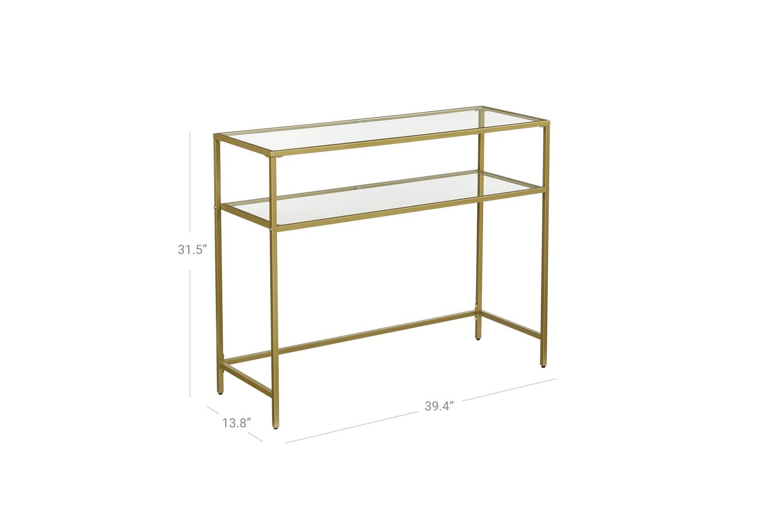 Vasagle Glass Console Sofa Table | Gold-8