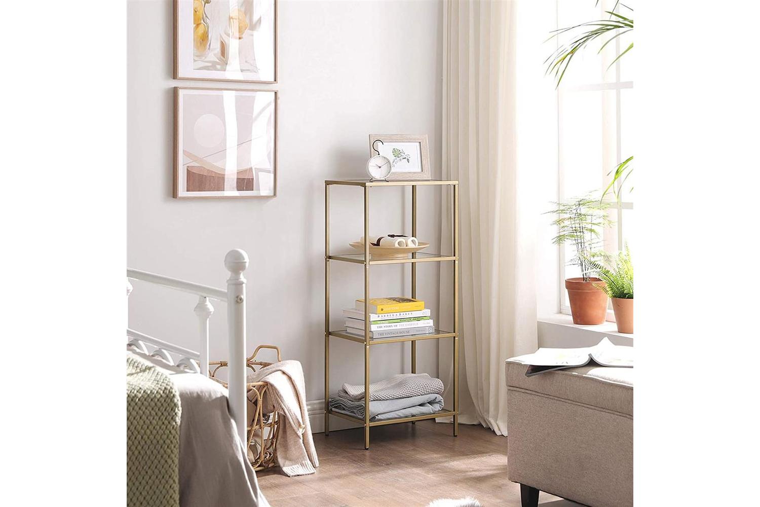 Vasagle Tempered Glass Storage Rack | Golden-3