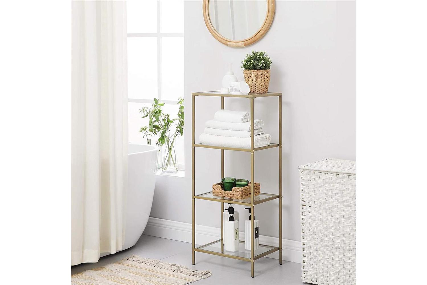 Vasagle Tempered Glass Storage Rack | Golden-5