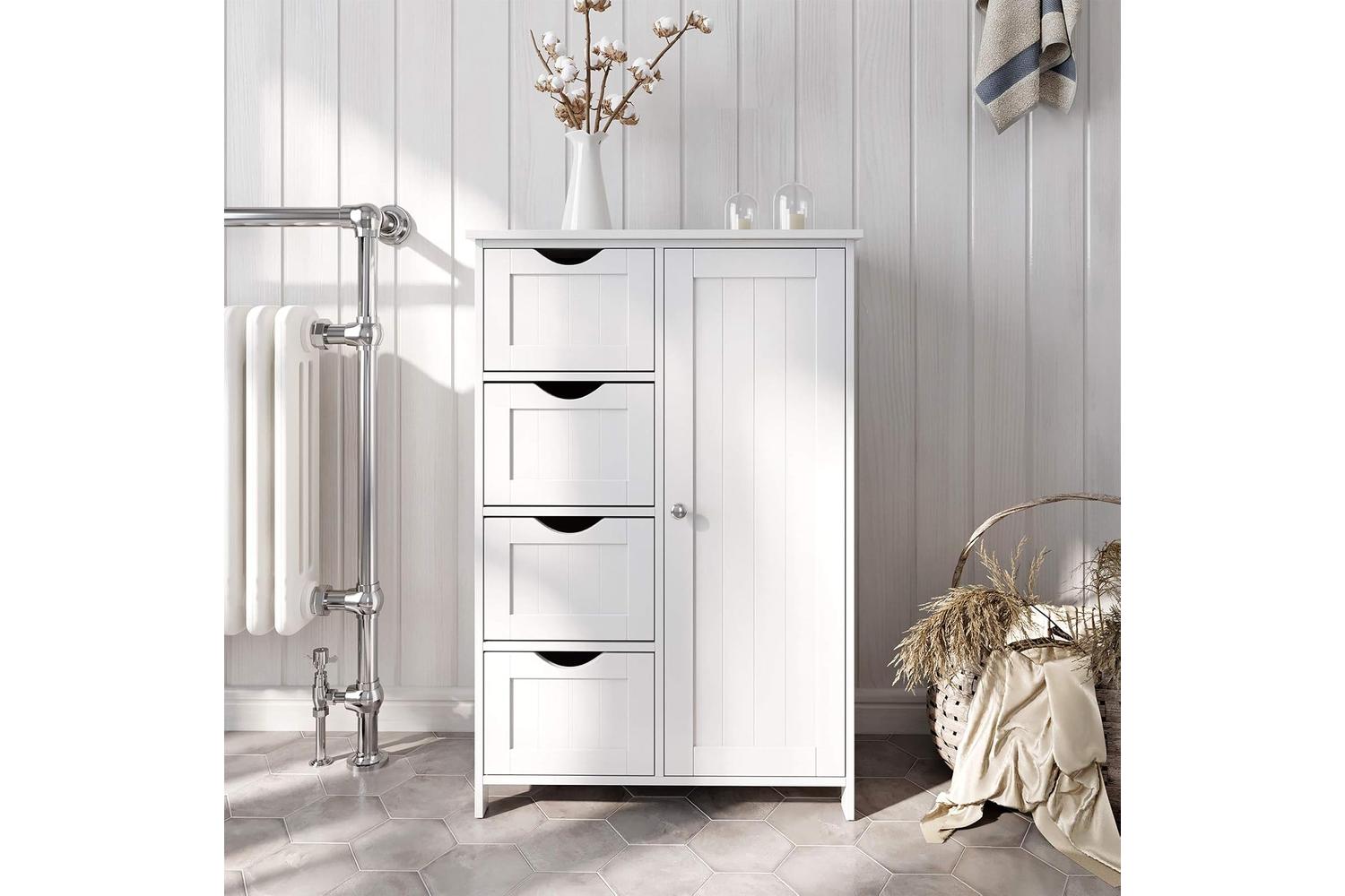 Vasagle Bathroom Storage Cabinet with Drawers | White-3