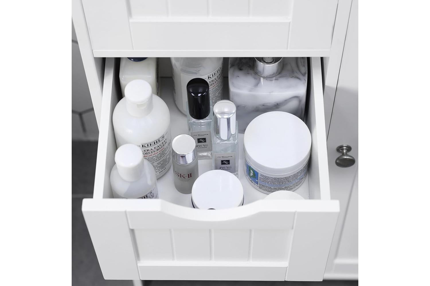 Vasagle Bathroom Storage Cabinet with Drawers | White-5