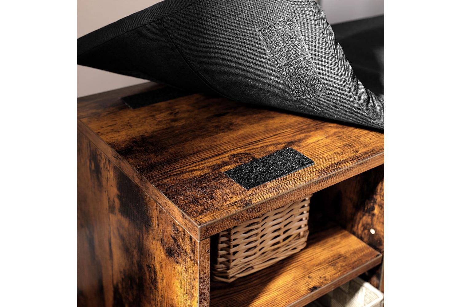 Vasagle Wooden Shoe Bench With Cabinet | Brown-6