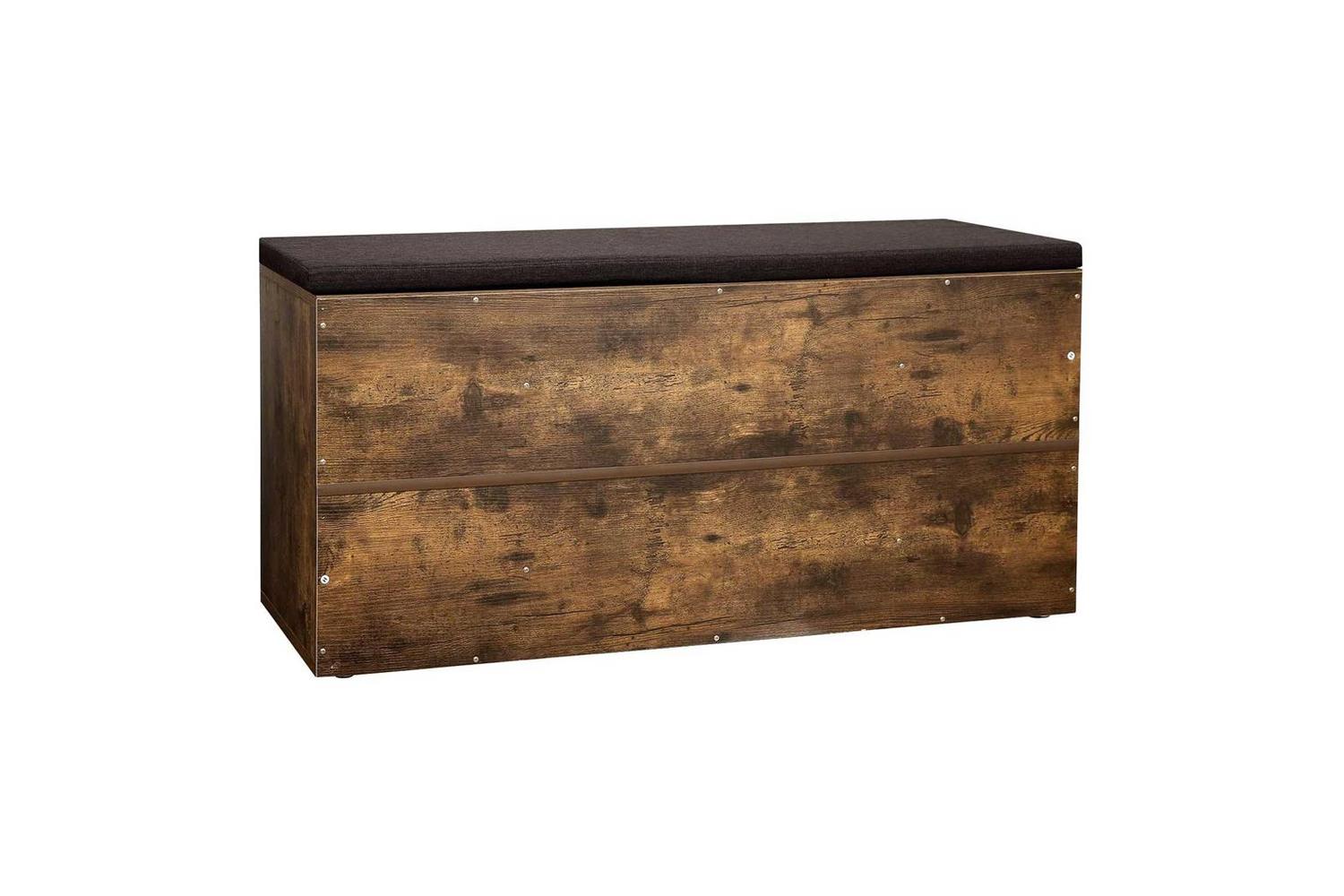 Vasagle Wooden Shoe Bench With Cushion | Brown-6