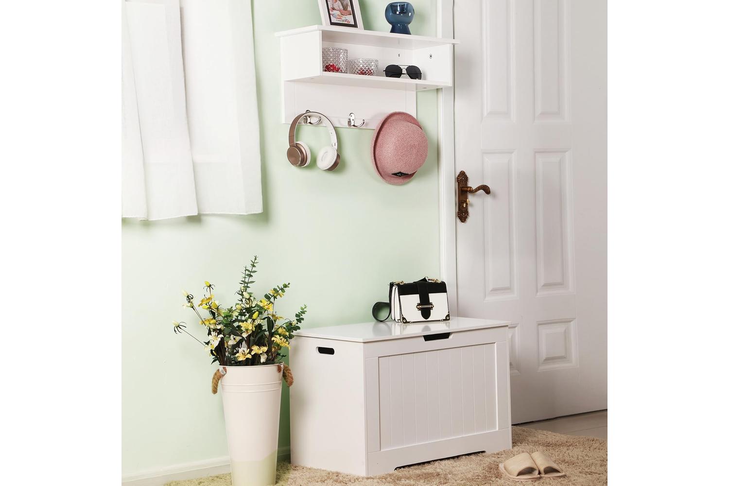 Vasagle Storage Chest Bench with Lift Top | White-4