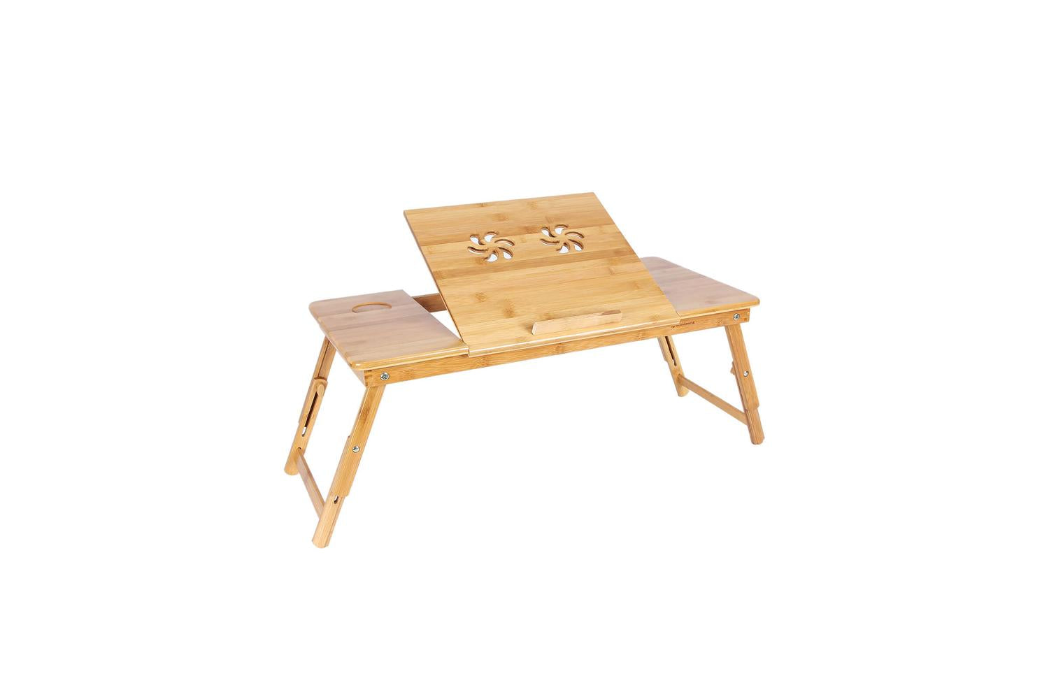 Songmics Tilting Top Laptop Desk | Natural Bamboo-2