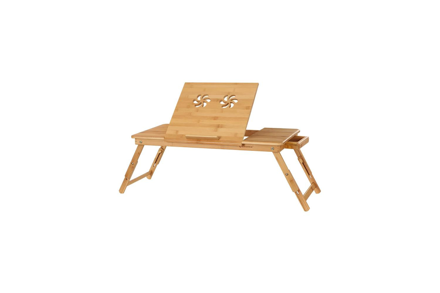 Songmics Tilting Top Laptop Desk | Natural Bamboo-3