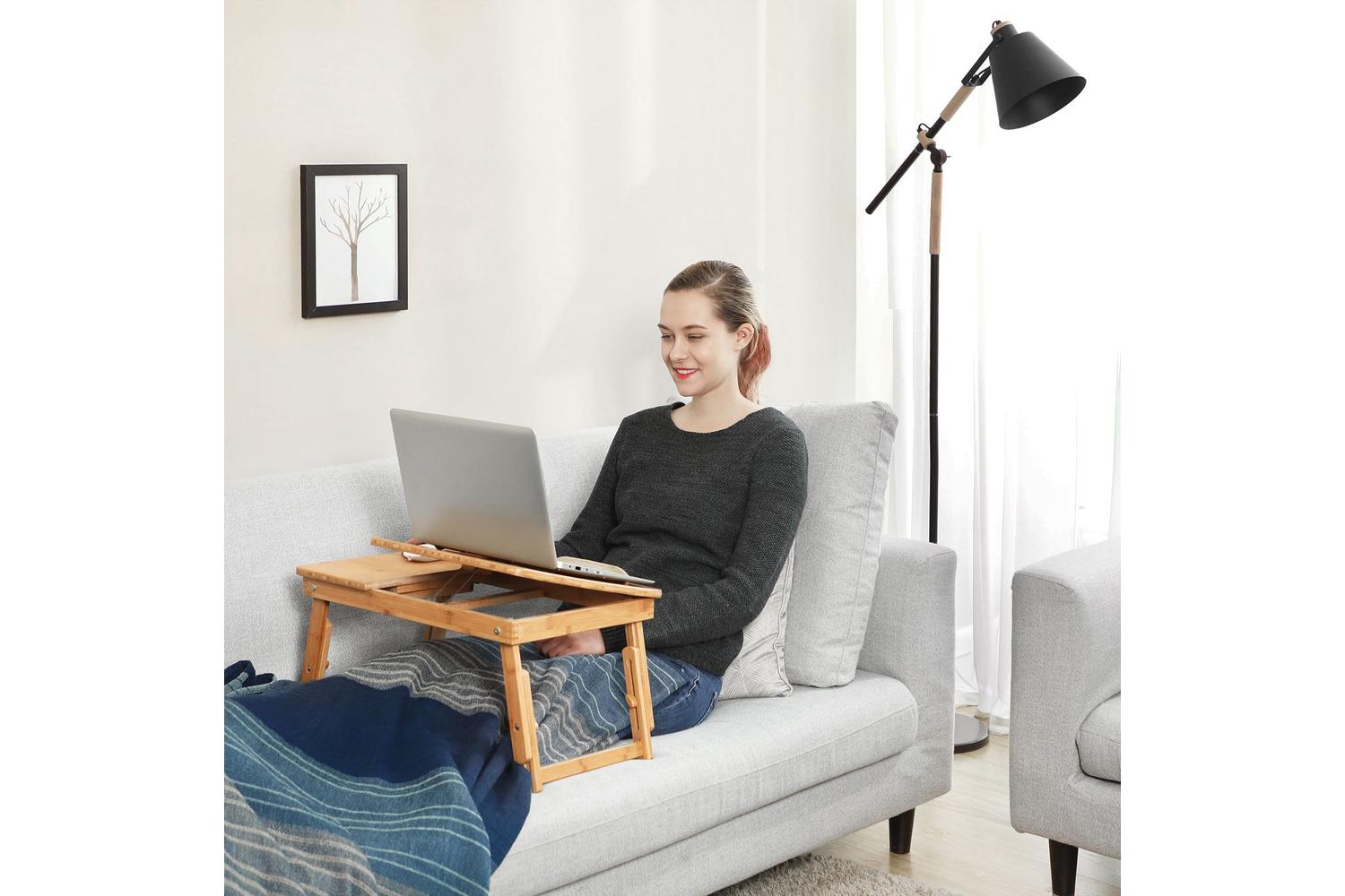 Songmics Adjustable Laptop Desk | Natural Bamboo-4