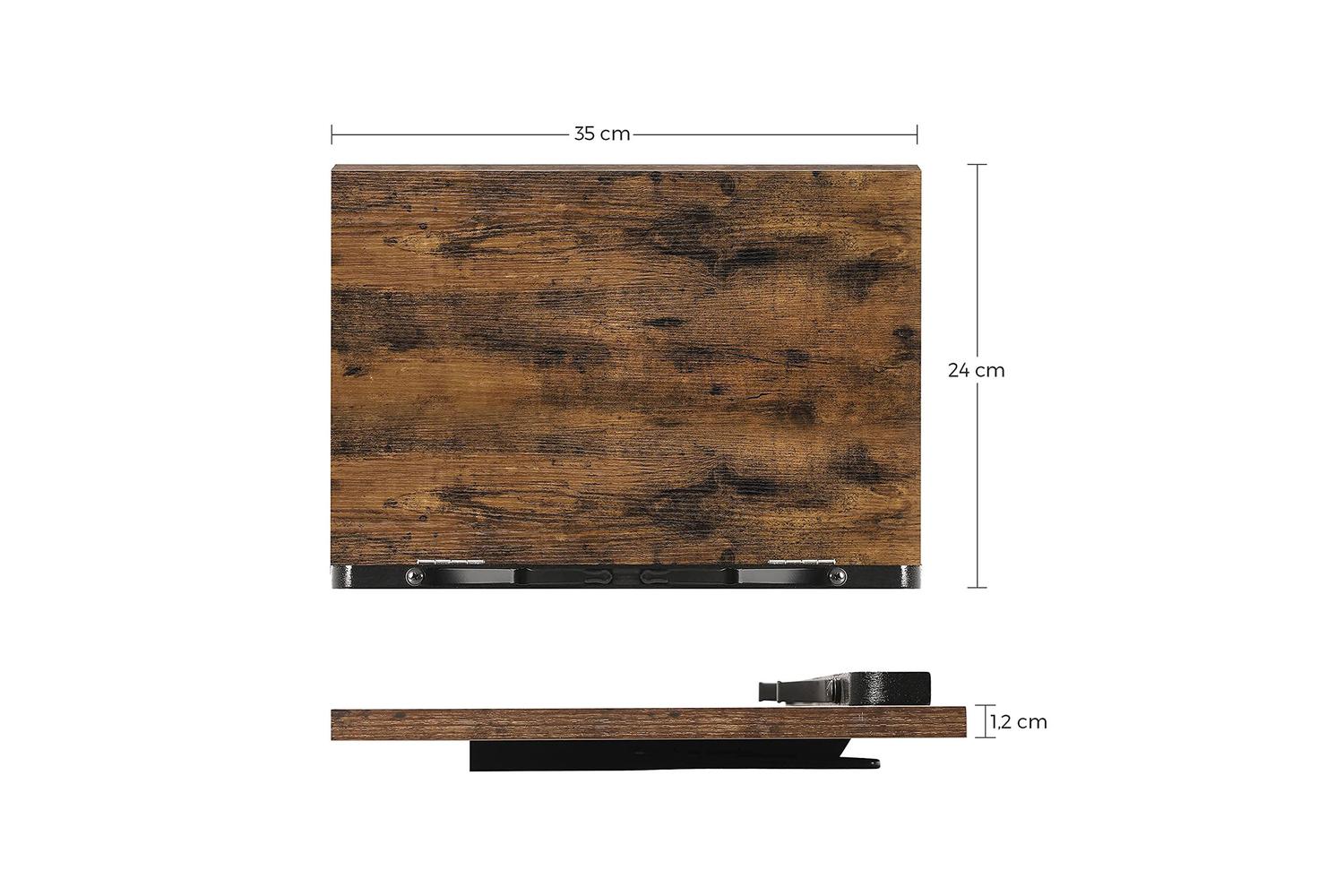 Songmics Brown Foldable Book Holder with Clips | Rustic Brown-8