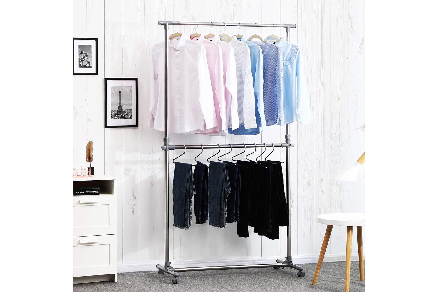 Songmics Movable Clothes Rack | Silver-4