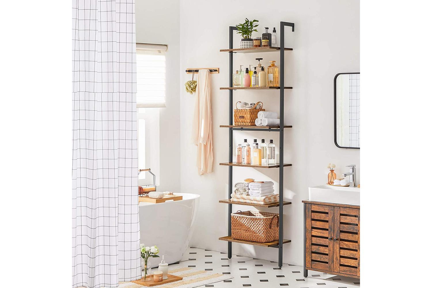Vasagle Ladder Shelves | 6 Shelves | Rustic Natural/Black-4