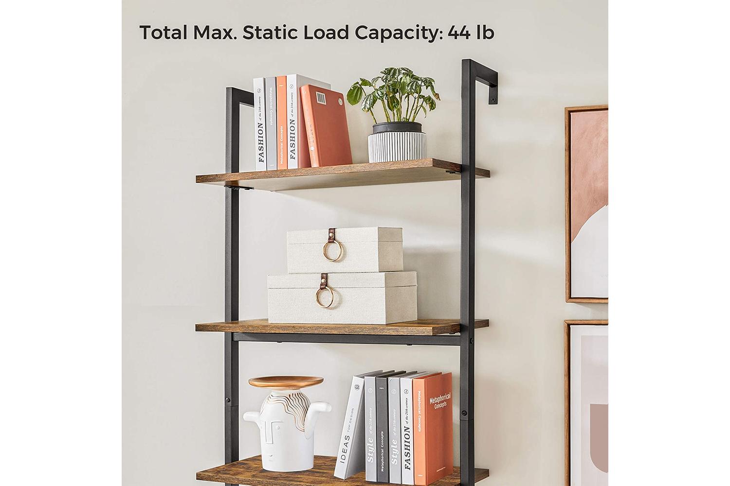 Vasagle Ladder Shelves | 6 Shelves | Rustic Natural/Black-6