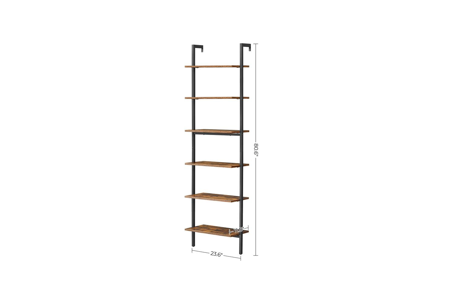 Vasagle Ladder Shelves | 6 Shelves | Rustic Natural/Black-8