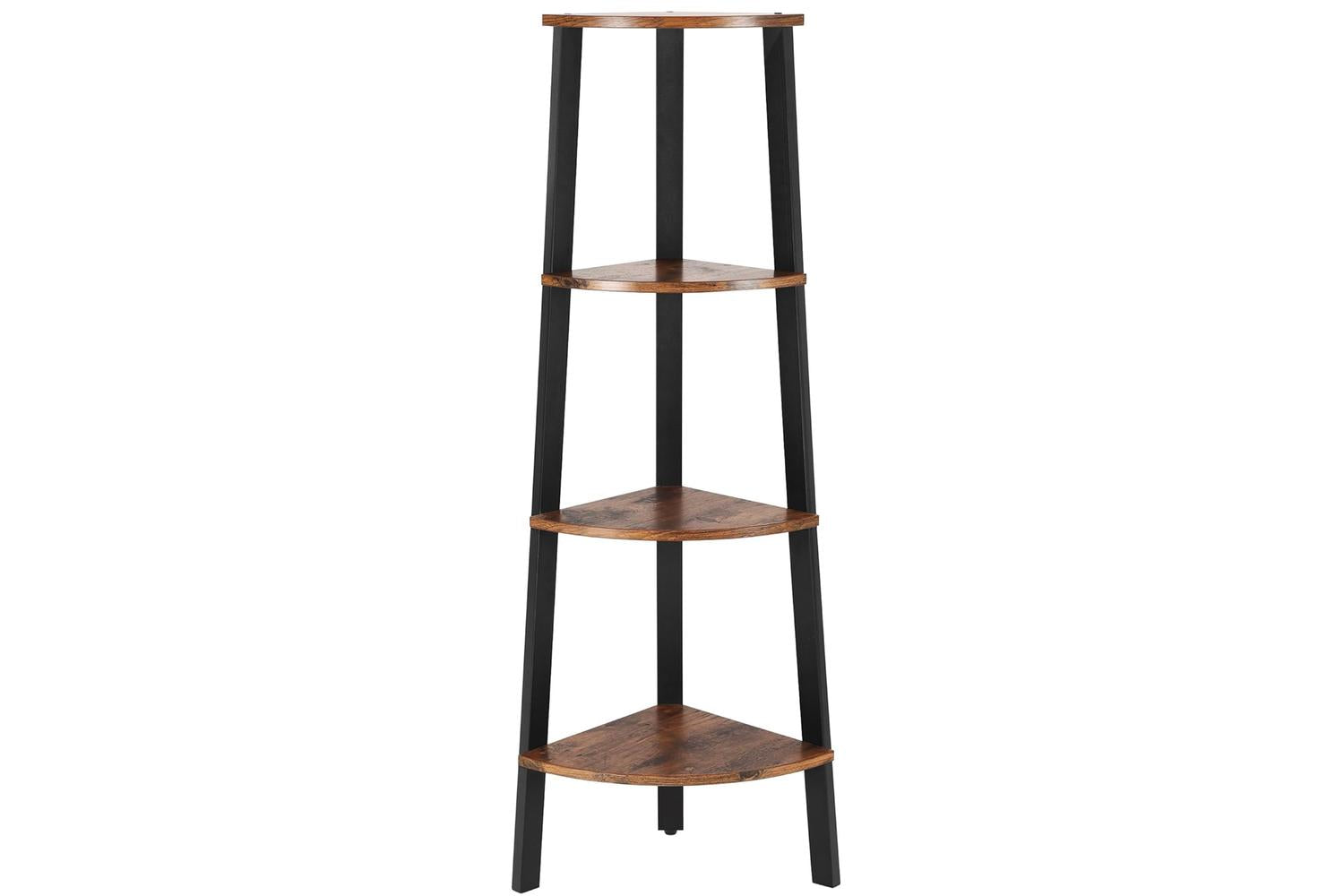 Vasagle  Industrial 4-Tier Corner Storage Shelf | Rustic Brown