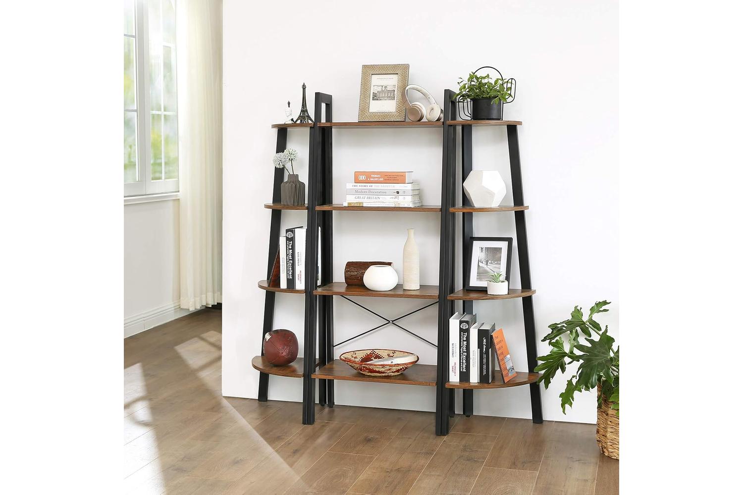 Vasagle  Industrial 4-Tier Corner Storage Shelf | Rustic Brown-3