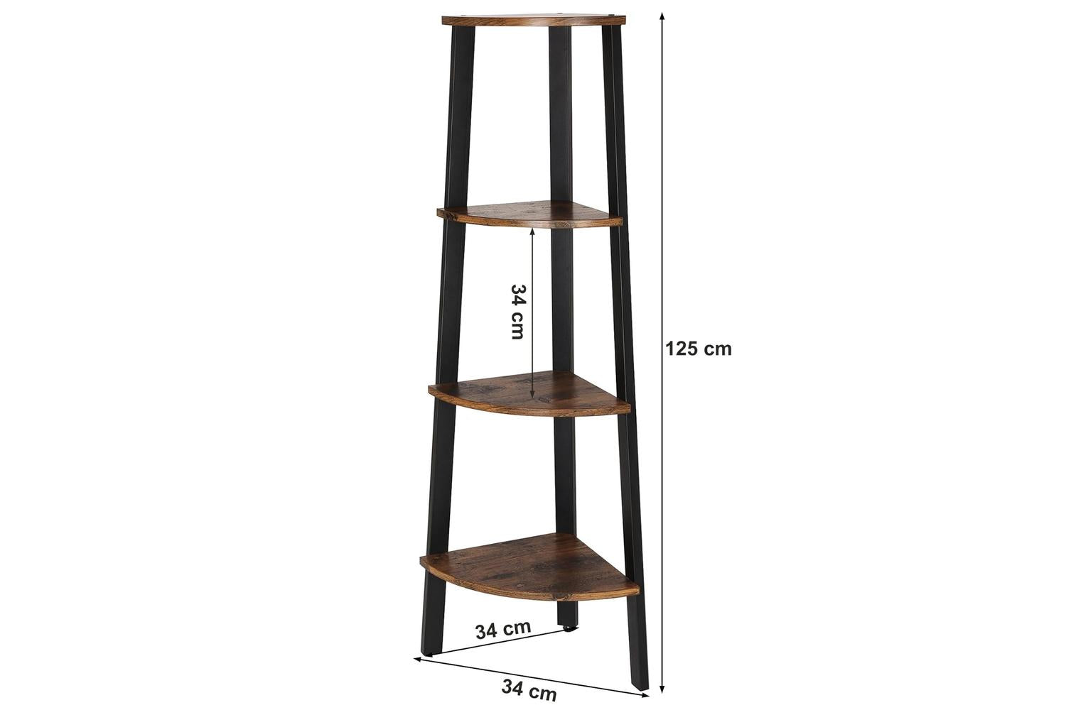 Vasagle  Industrial 4-Tier Corner Storage Shelf | Rustic Brown-6