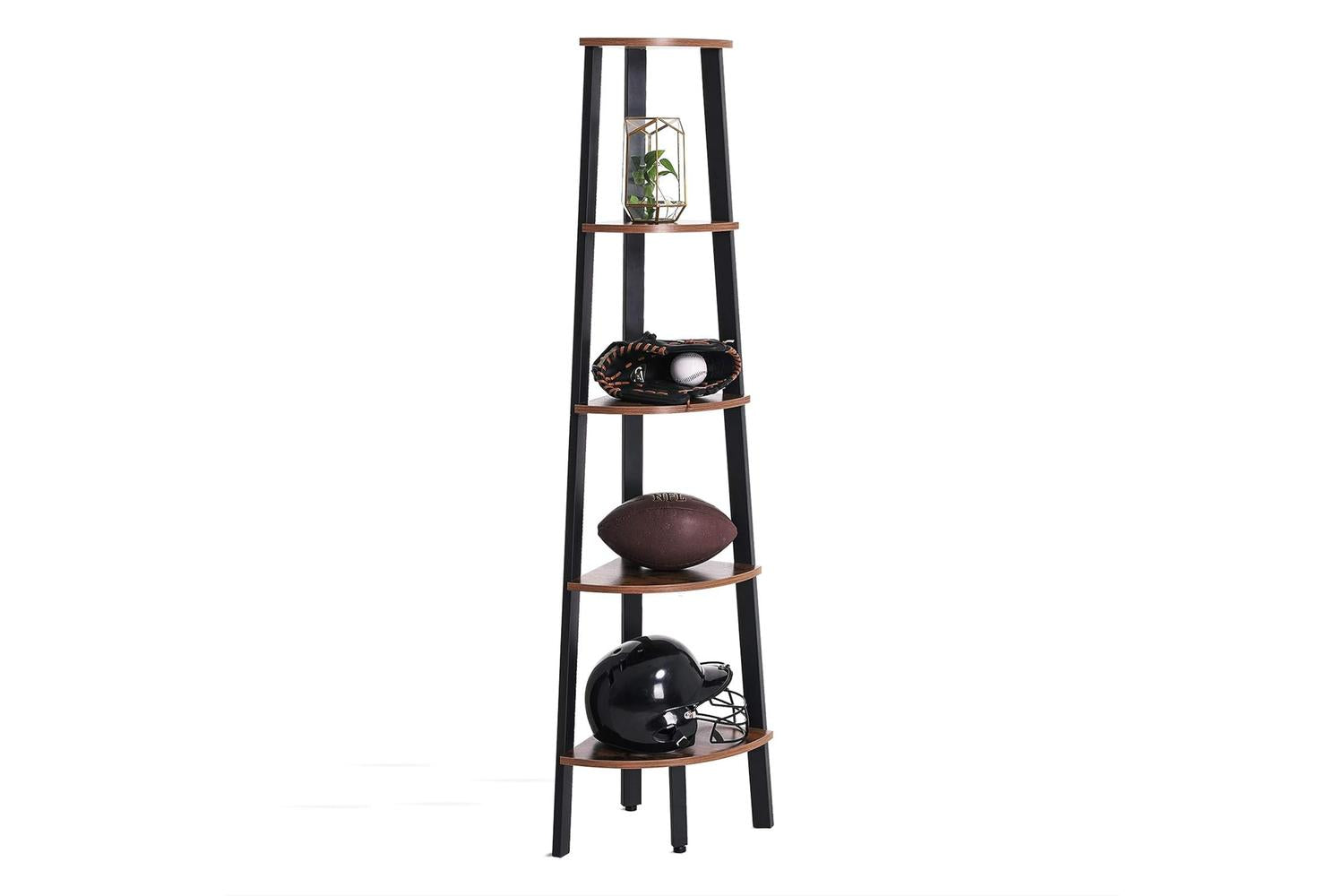 Vasagle Industrial 5-Tier Floor Standing Corner Shelf | Rustic Brown-2