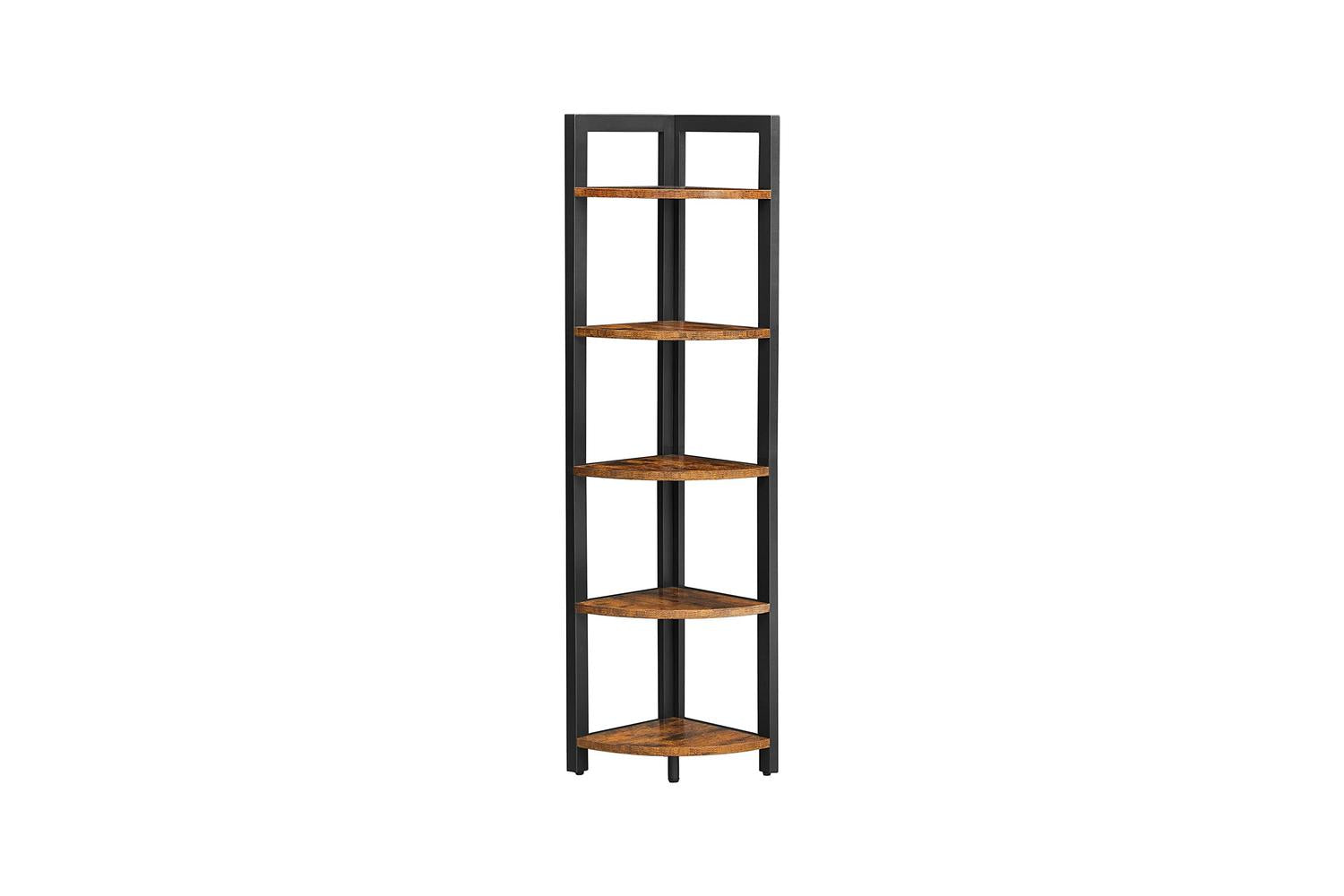 Vasagle  5 Tier Corner Bookshelf | Rustic Brown & Black