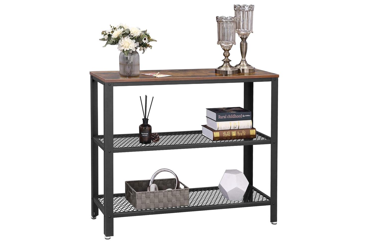 Vasagle Industrial Console Table with 2 Shelves | Rustic Brown-2