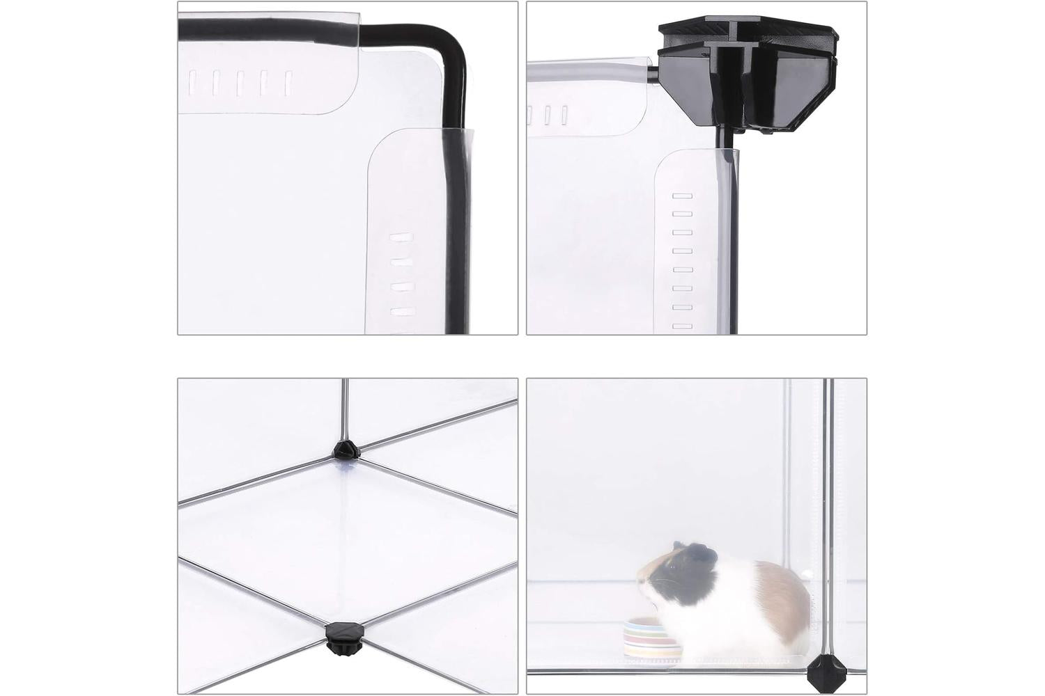 Songmics Small Animals Pet Playpen | Transparent-4