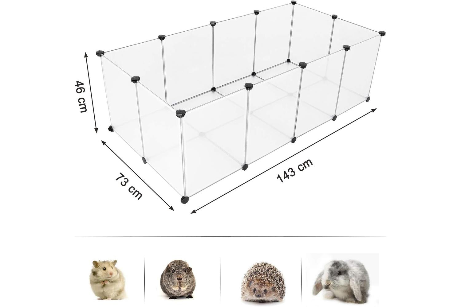 Songmics Small Animals Pet Playpen | Transparent-6