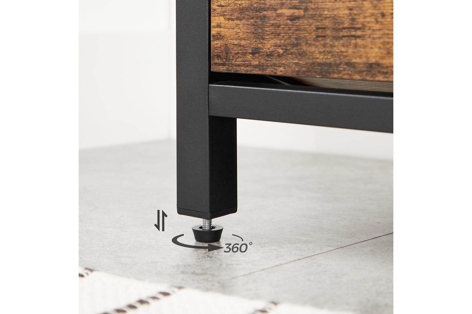 Vasagle Shoe Bench with Flip Door | Rustic Brown & Black-6