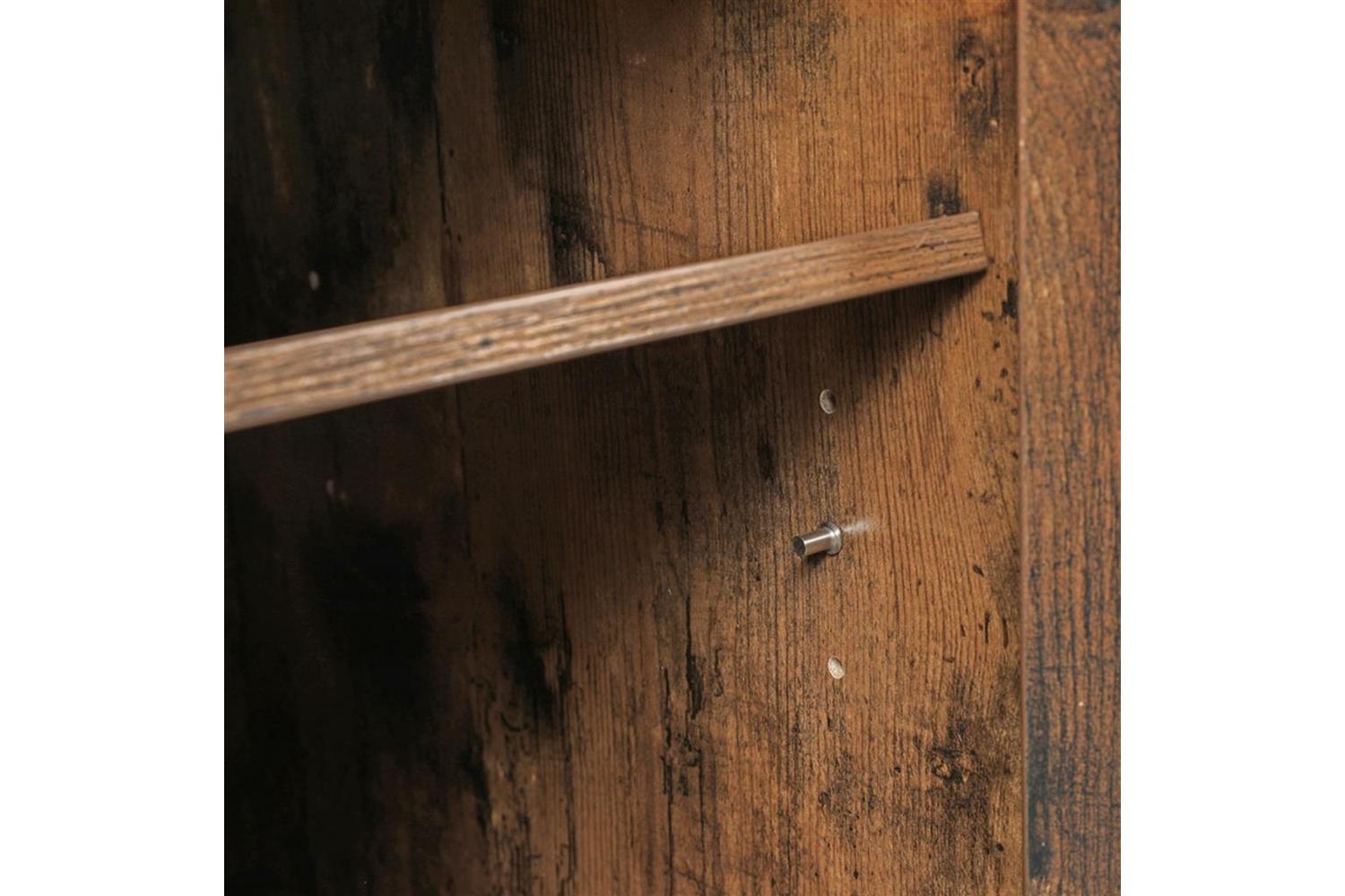 Vasagle Industrial Storage Cabinet with Barn Door | Rustic Brown & Black-7