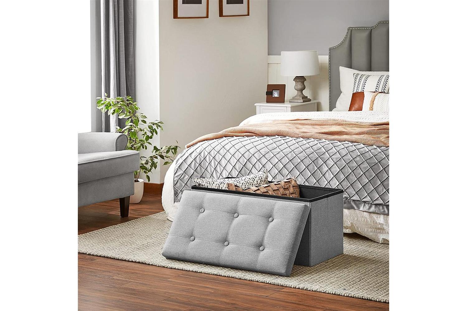 Songmics 21 Gal Folding Chest | Light Gray-4