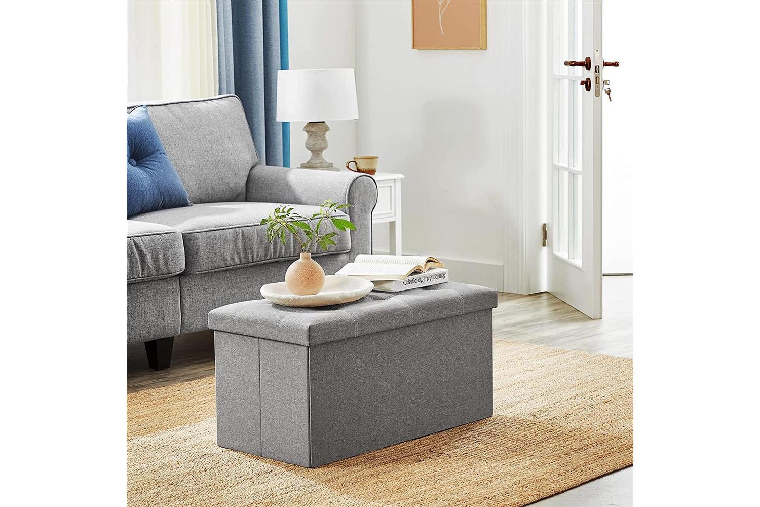 Songmics 21 Gal Folding Chest | Light Gray-5