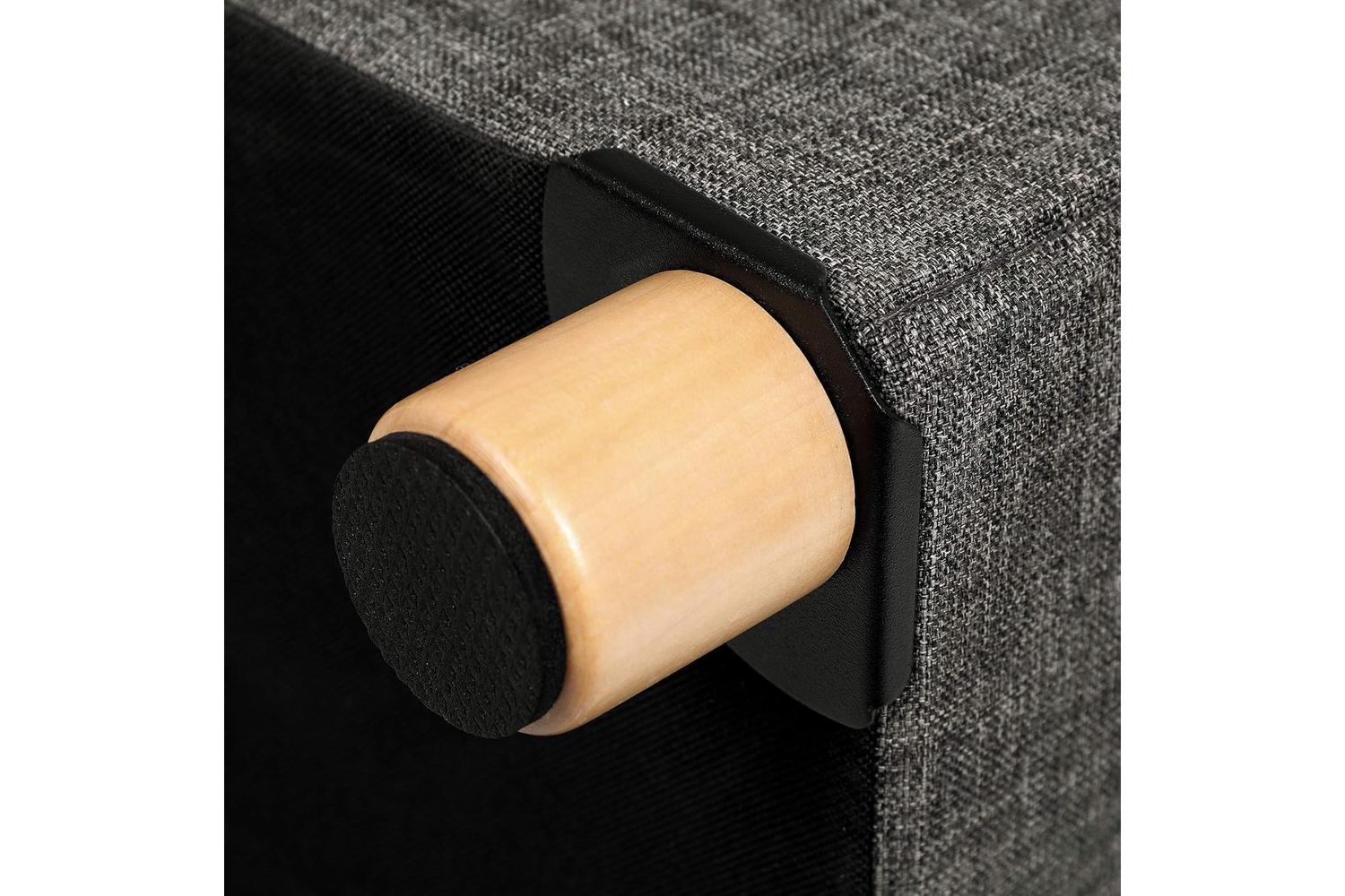 Songmics  Small Cube Storage Ottoman Stool | Dark Grey-5
