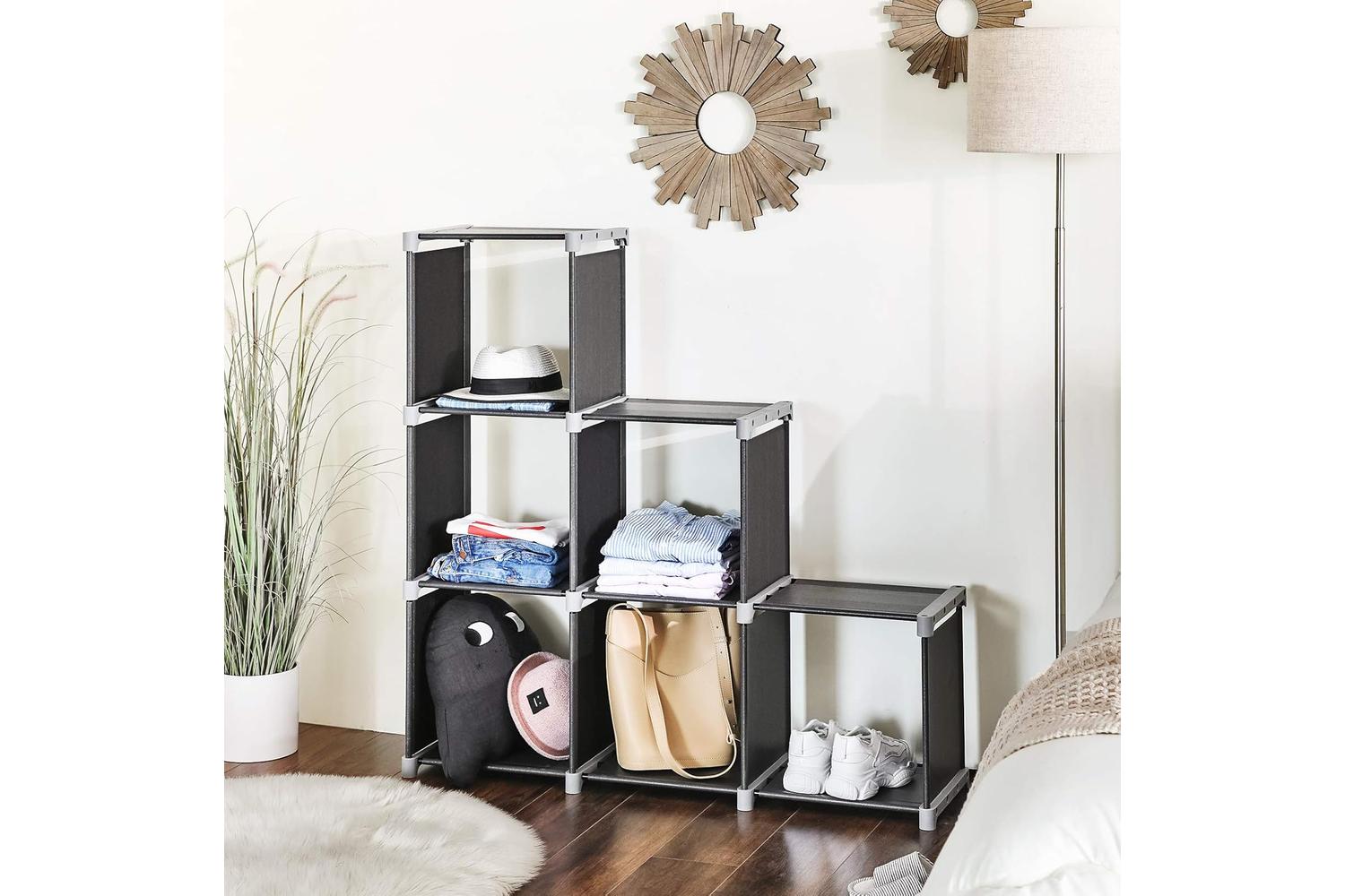 Songmics 3 Tiers Storage Cube Bookcases | Black-3