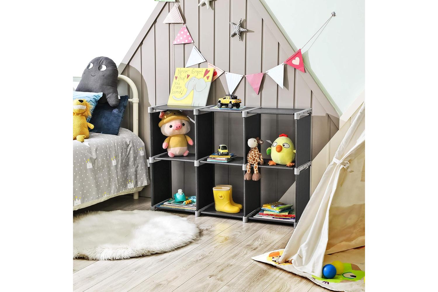 Songmics 3 Tiers Storage Cube Bookcases | Black-4