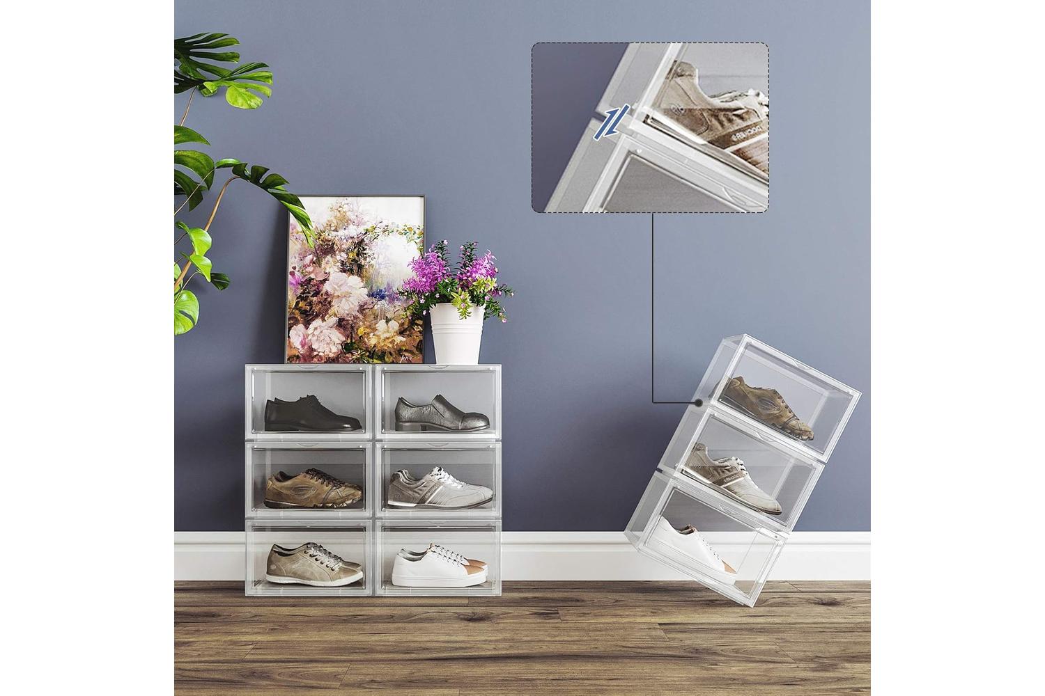 Songmics 6 Stackable Shoe Organizers | Transparent-2