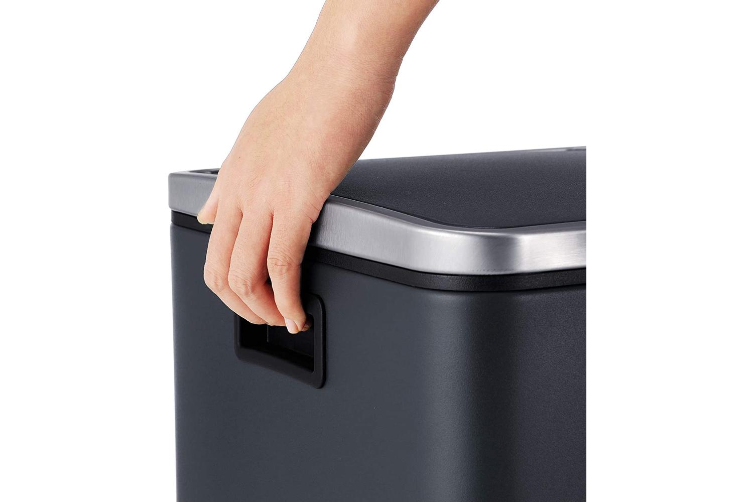 Songmics Dual Trash Can with 2 Buckets | Grey-6