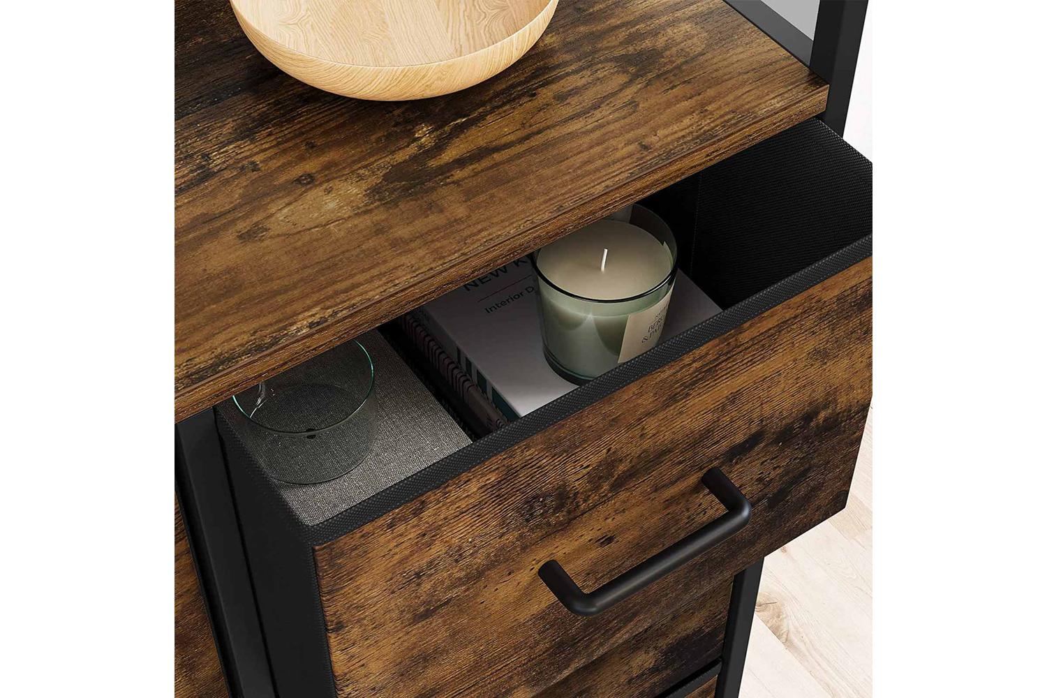 Songmics Closet Dresser with 7 Fabric Drawers | Rustic Brown & Black-6