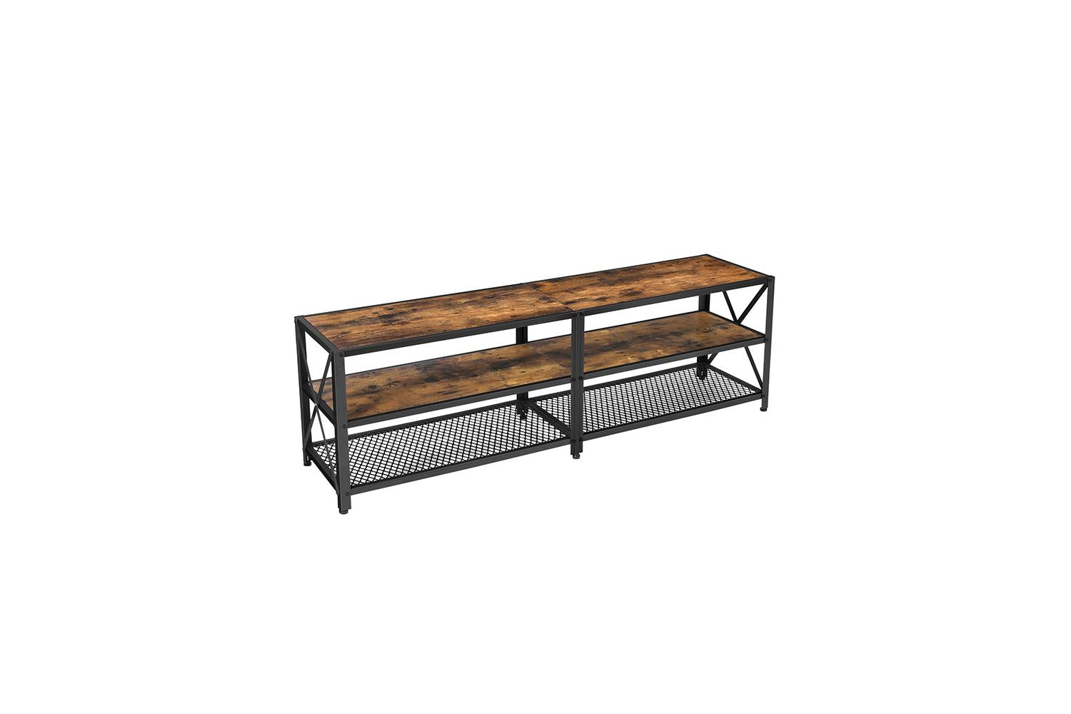 Vasagle  Bryce Industrial TV Stand Entertainment Center | Rustic Brown-2