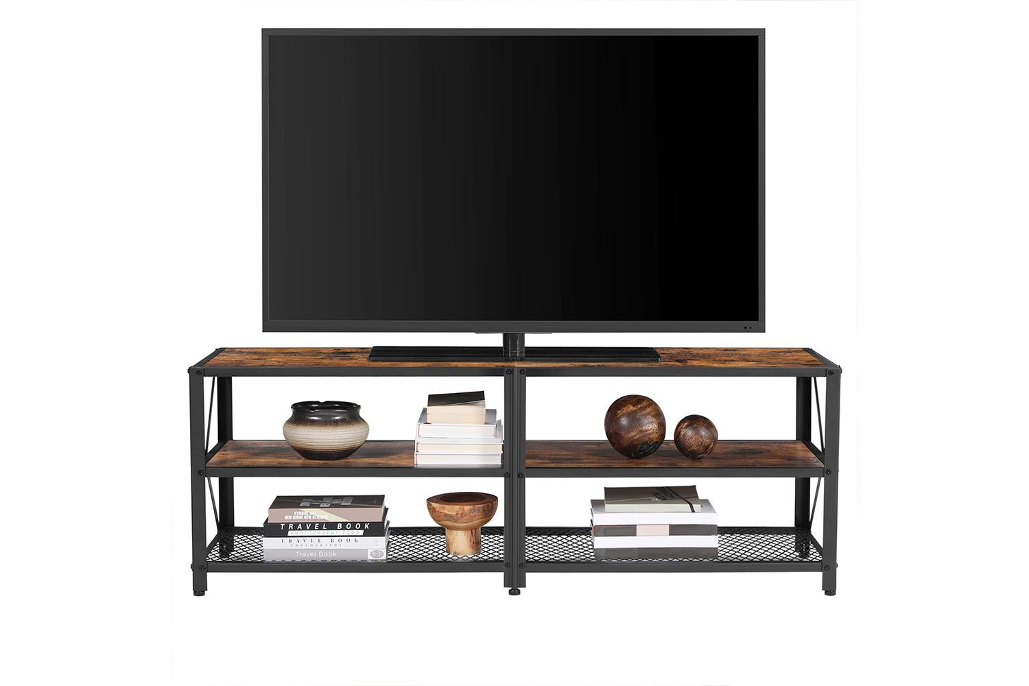 Vasagle  Bryce Industrial TV Stand Entertainment Center | Rustic Brown-3