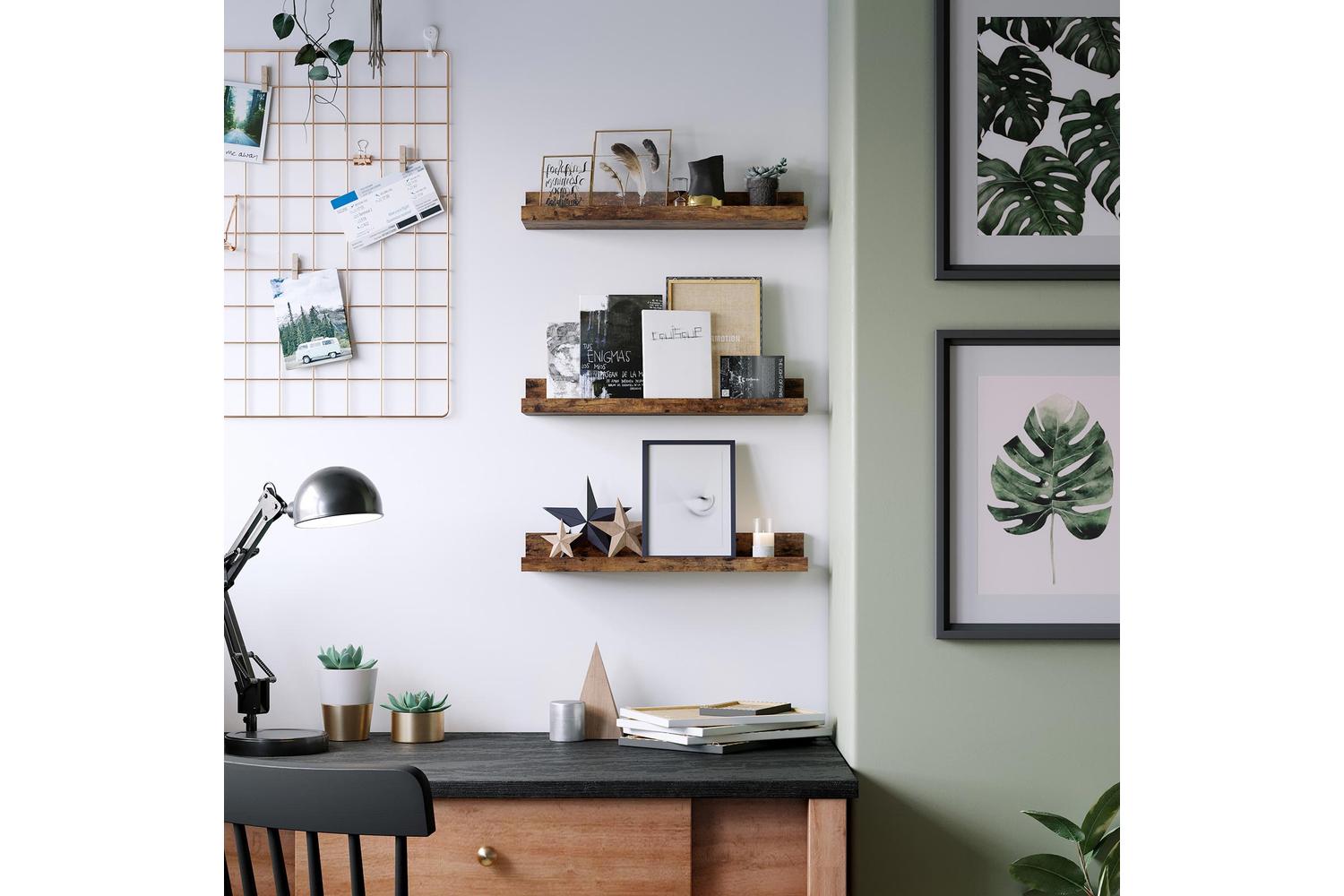 Vasagle Wall Shelves Set Of 3 | Rustic Brown-3