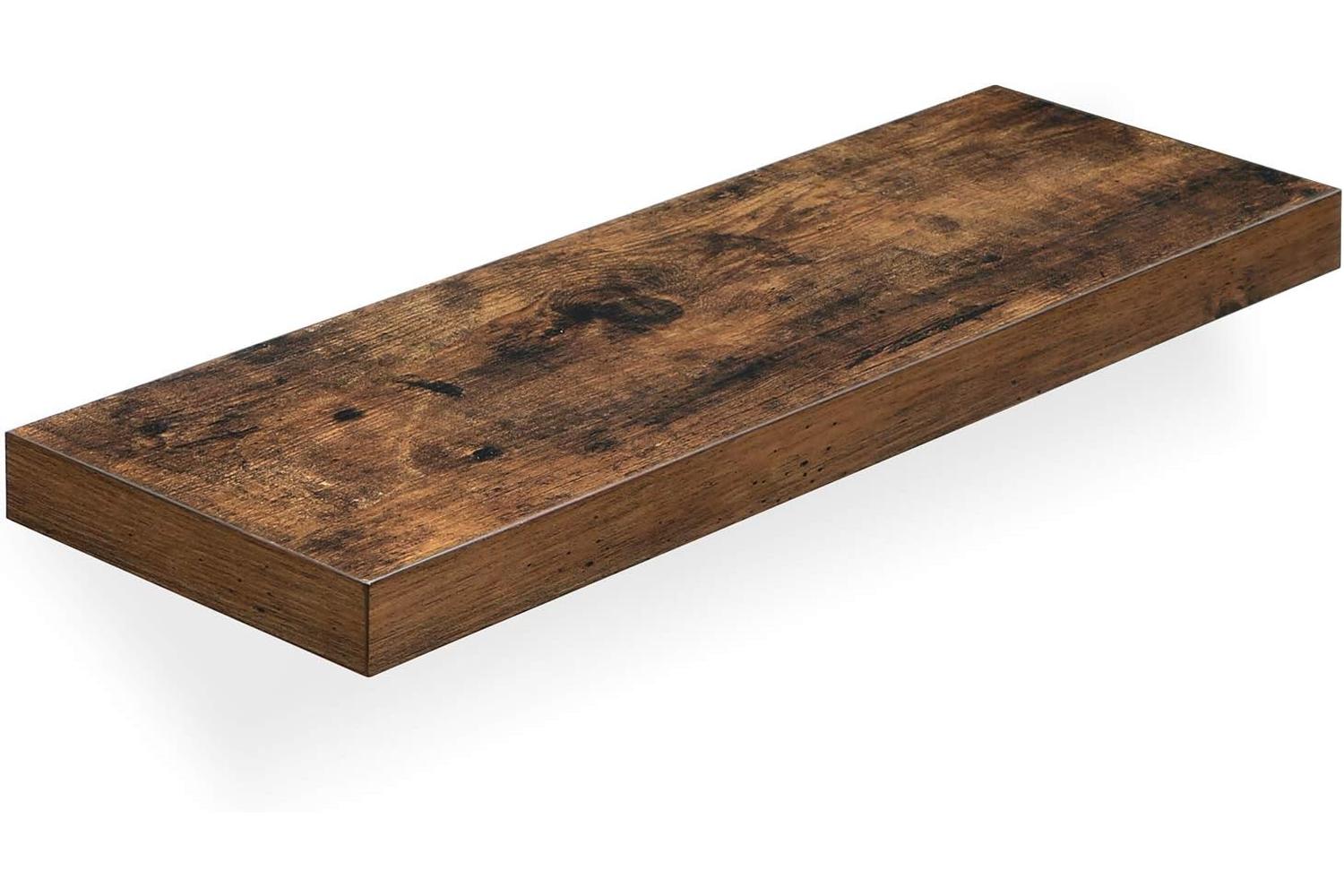 Vasagle Wood Grain Floating Shelf | Rustic Brown